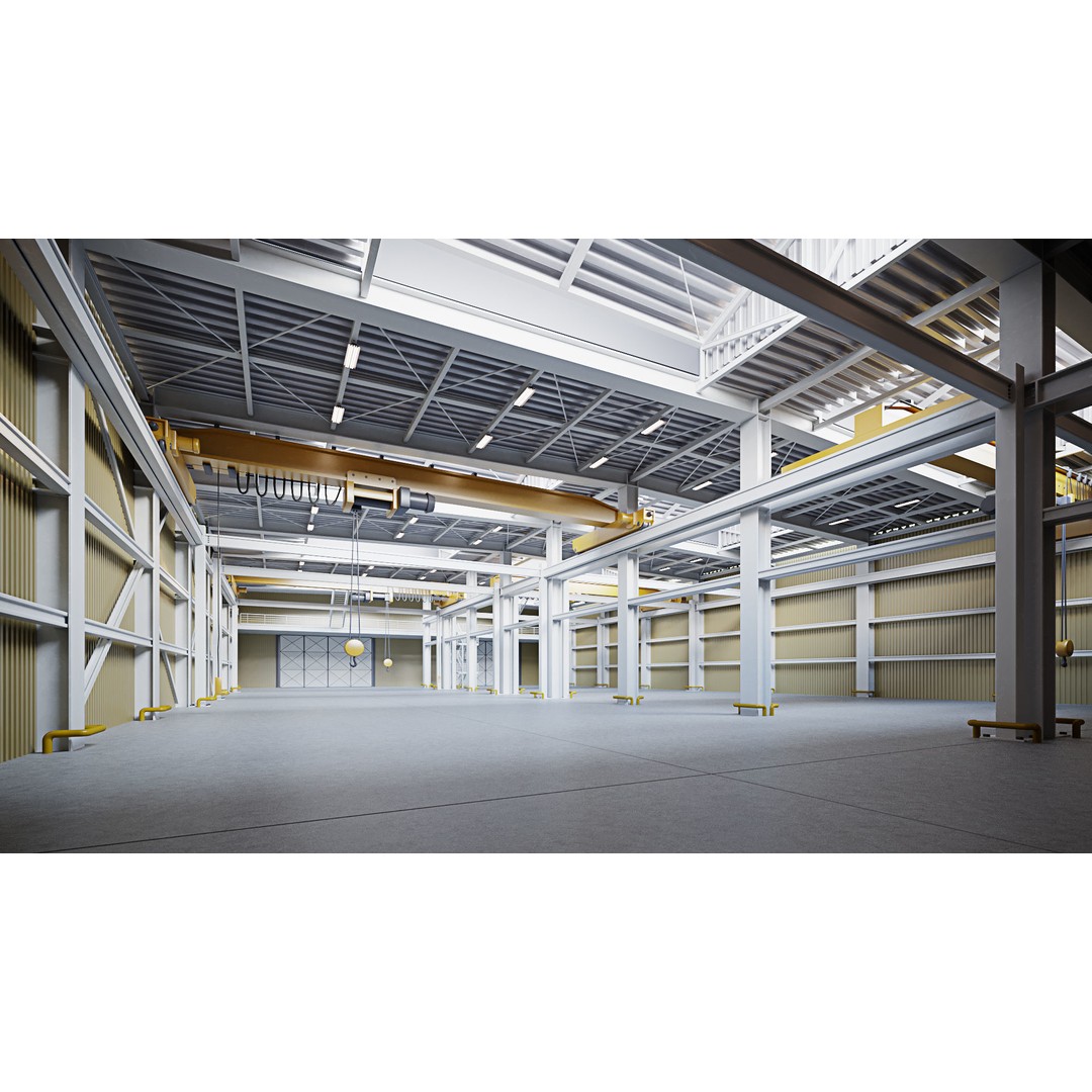 Warehouse Interior 3D Model – Detailed Industrial Design, FBX, OBJ - View 5