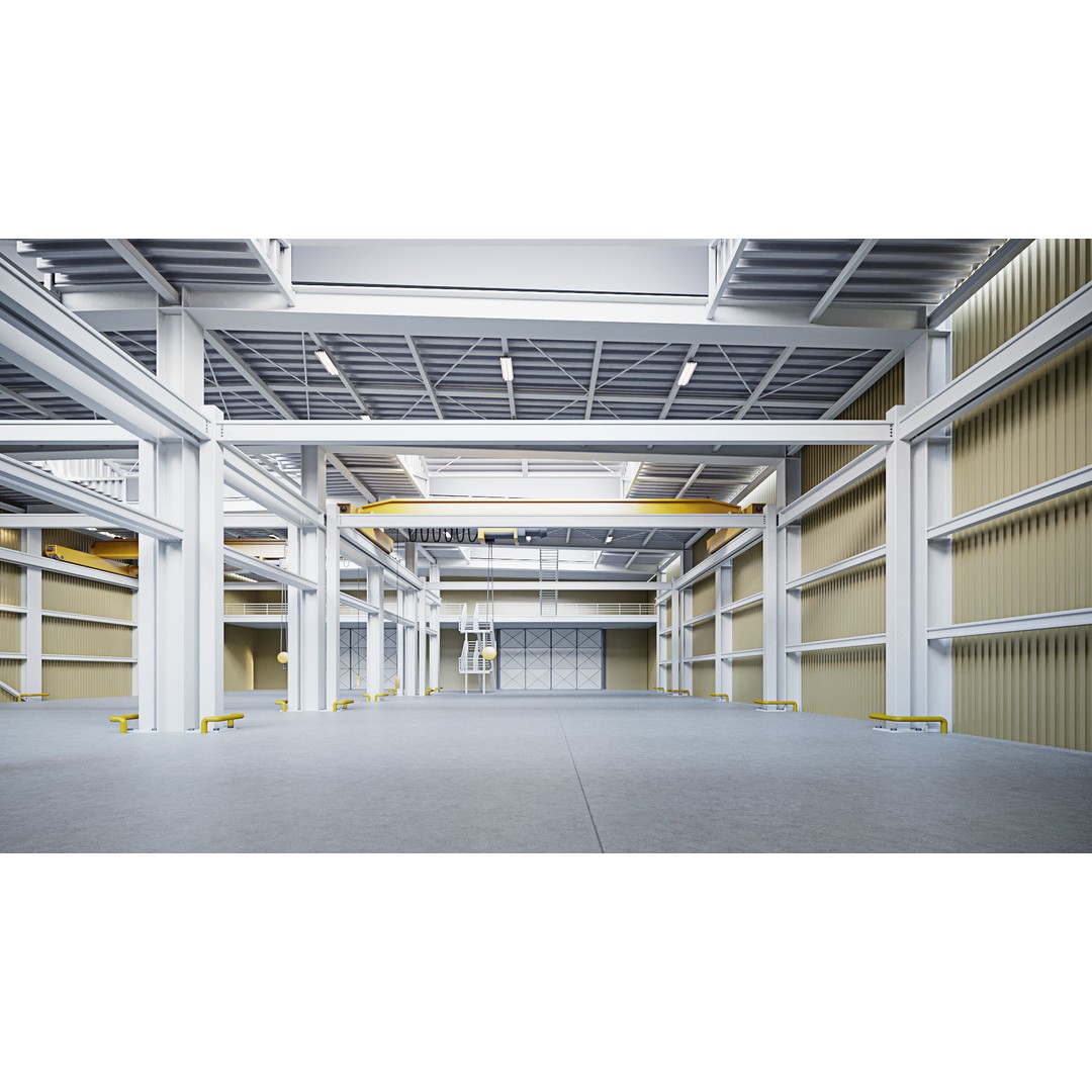 Warehouse Interior 3D Model – Detailed Industrial Design, FBX, OBJ - View 6