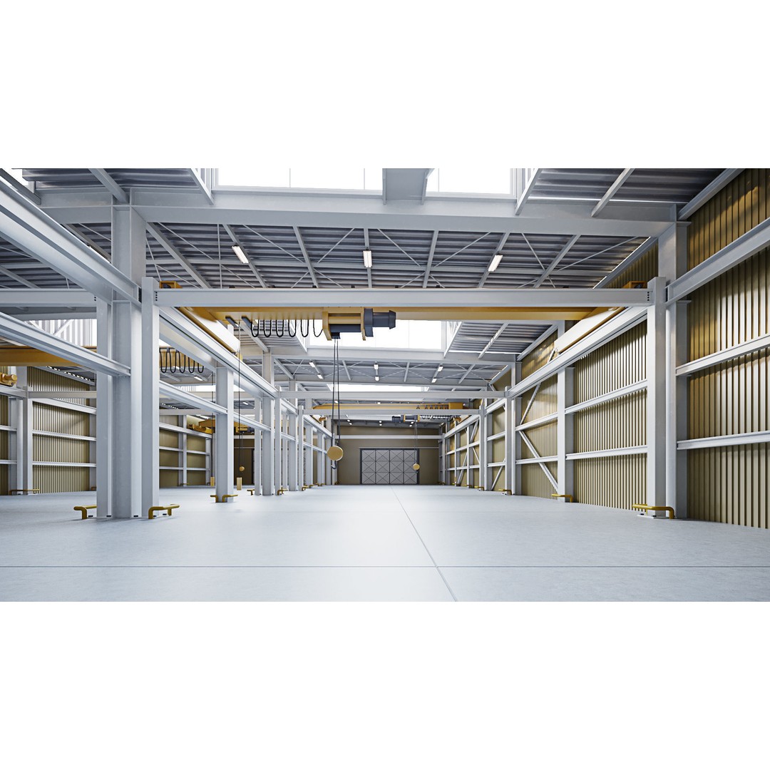 Warehouse Interior 3D Model – Detailed Industrial Design, FBX, OBJ - View 7
