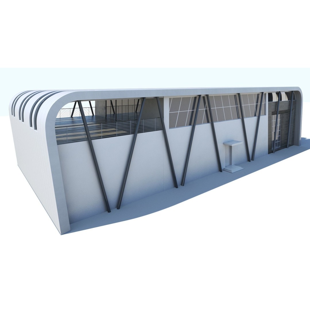 Modern Building 3D Model – PBR Textures, FBX, Blender, Game Ready - View 10