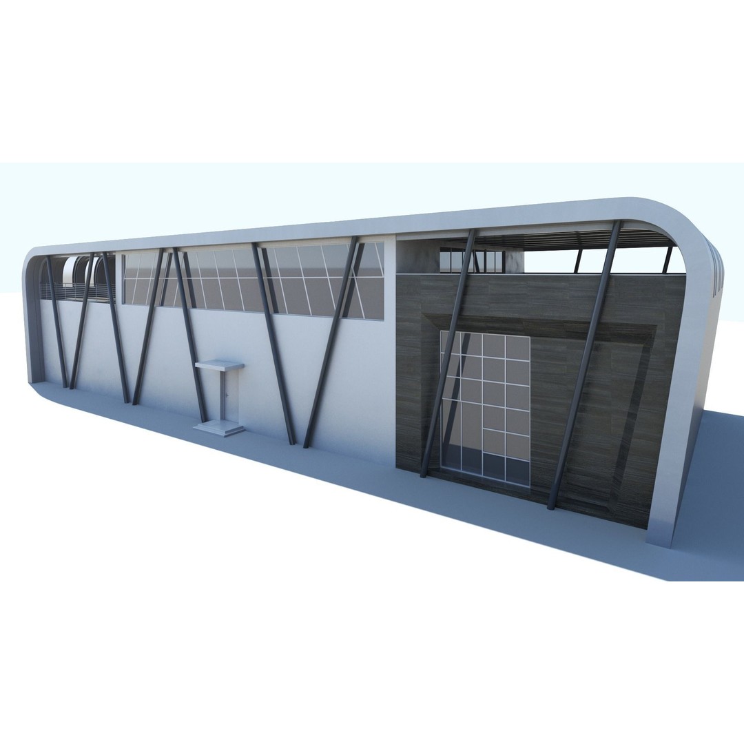 Modern Building 3D Model – PBR Textures, FBX, Blender, Game Ready - View 11