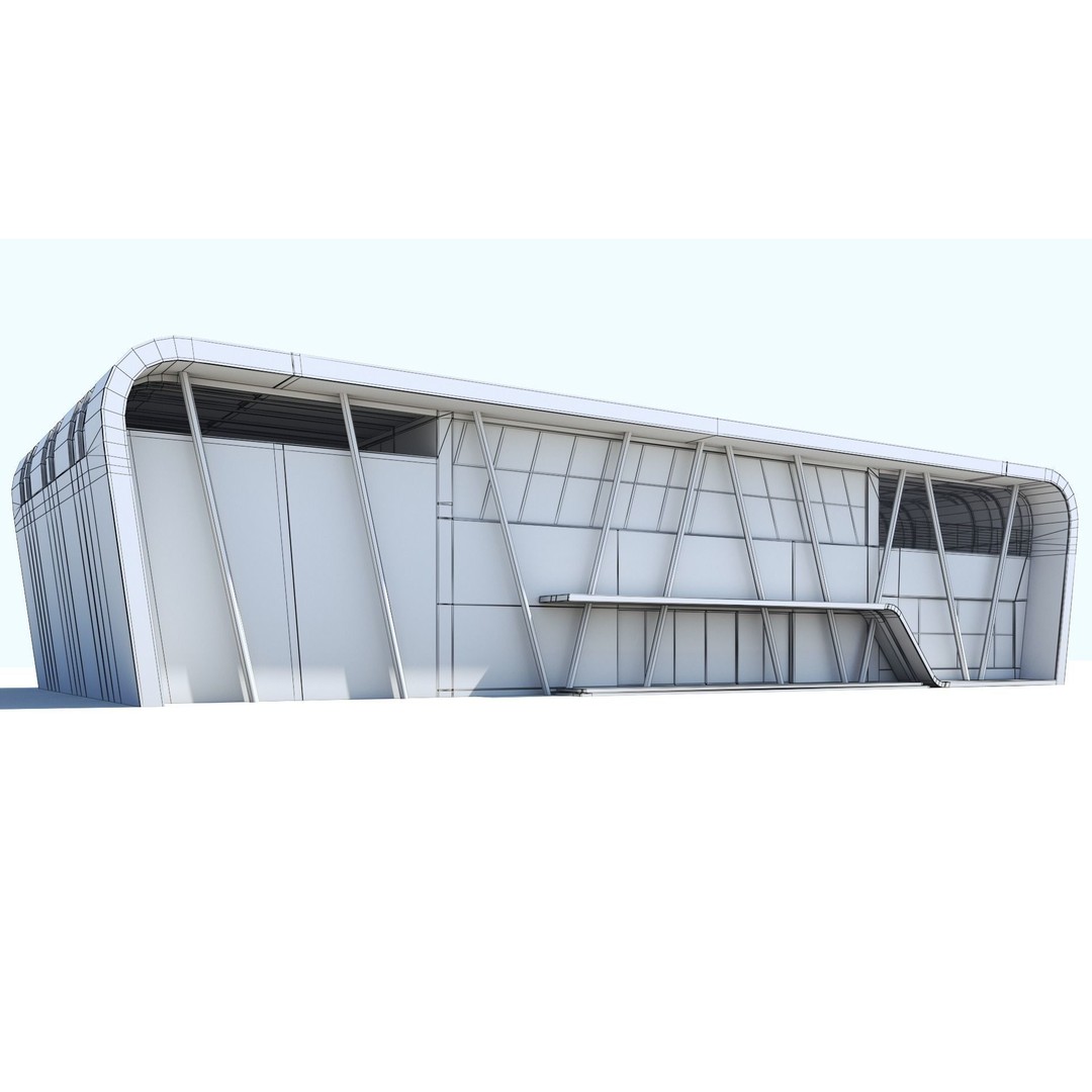 Modern Building 3D Model – PBR Textures, FBX, Blender, Game Ready - View 12