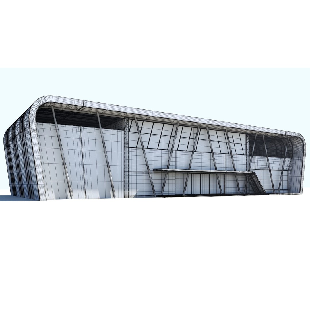 Modern Building 3D Model – PBR Textures, FBX, Blender, Game Ready - View 13
