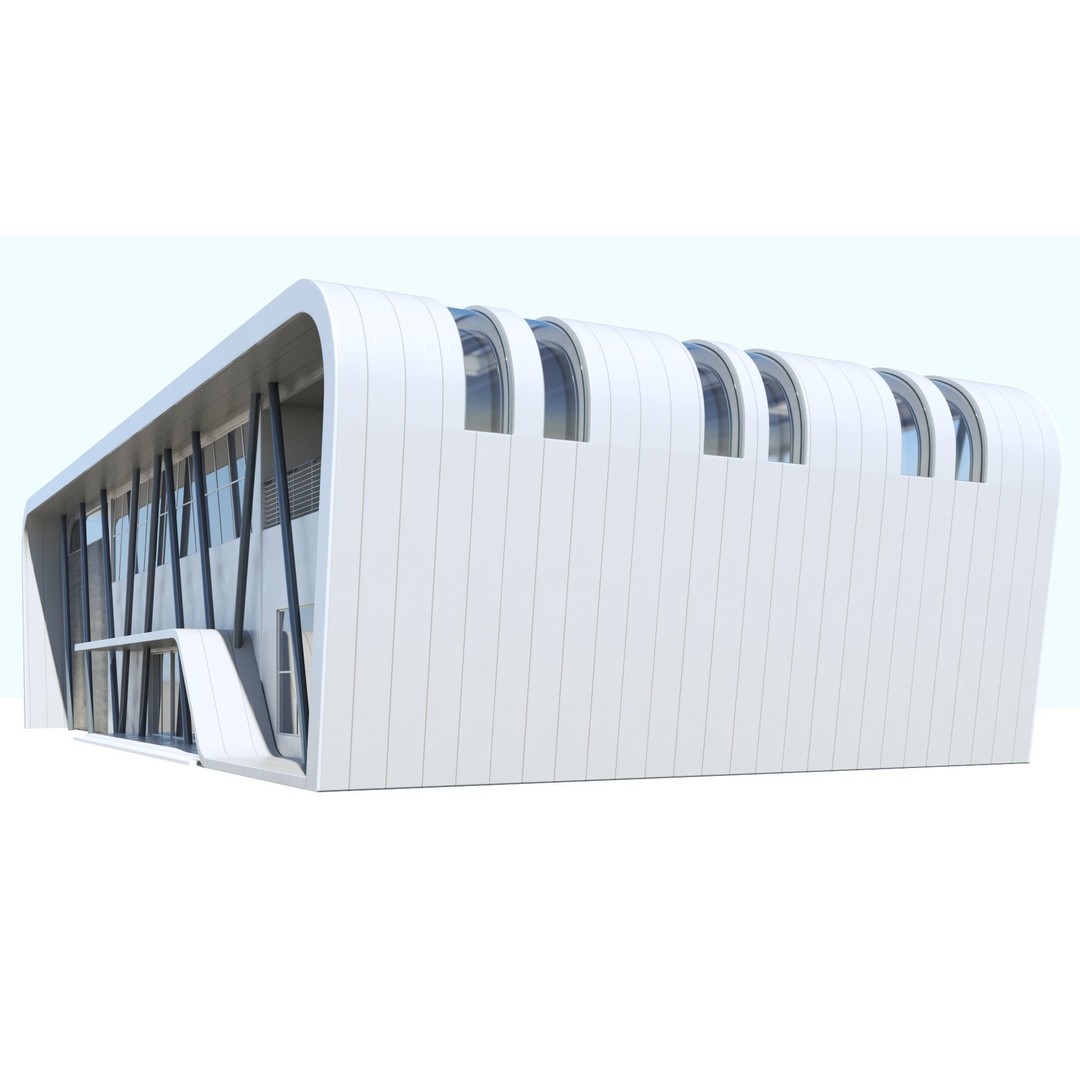 Modern Building 3D Model – PBR Textures, FBX, Blender, Game Ready - View 5