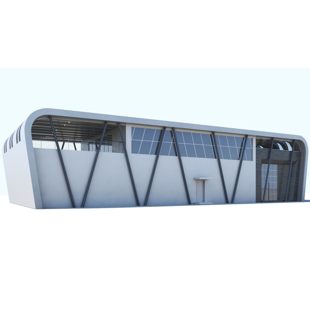 Modern Building 3D Model – PBR Textures, FBX, Blender, Game Ready - View 6