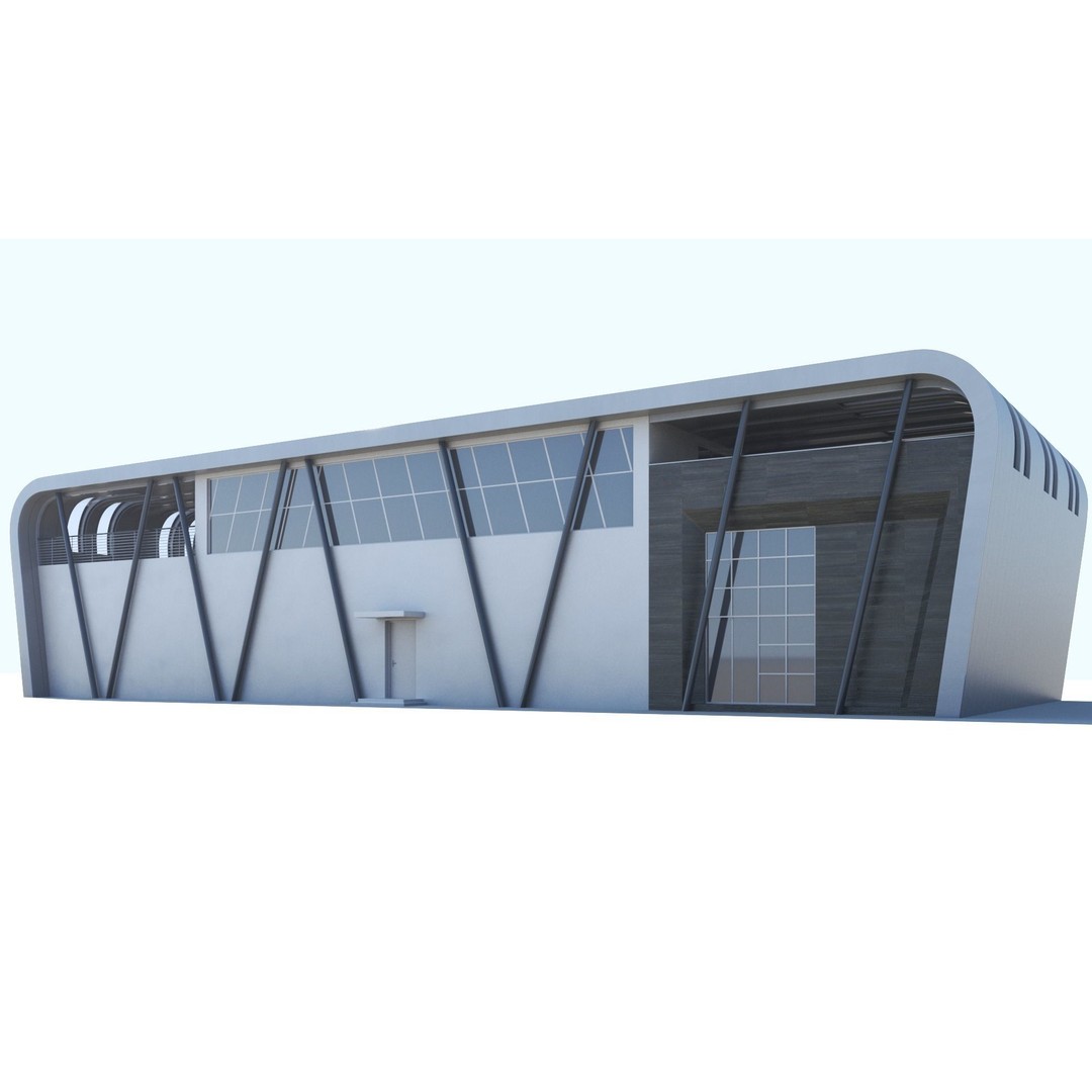 Modern Building 3D Model – PBR Textures, FBX, Blender, Game Ready - View 7