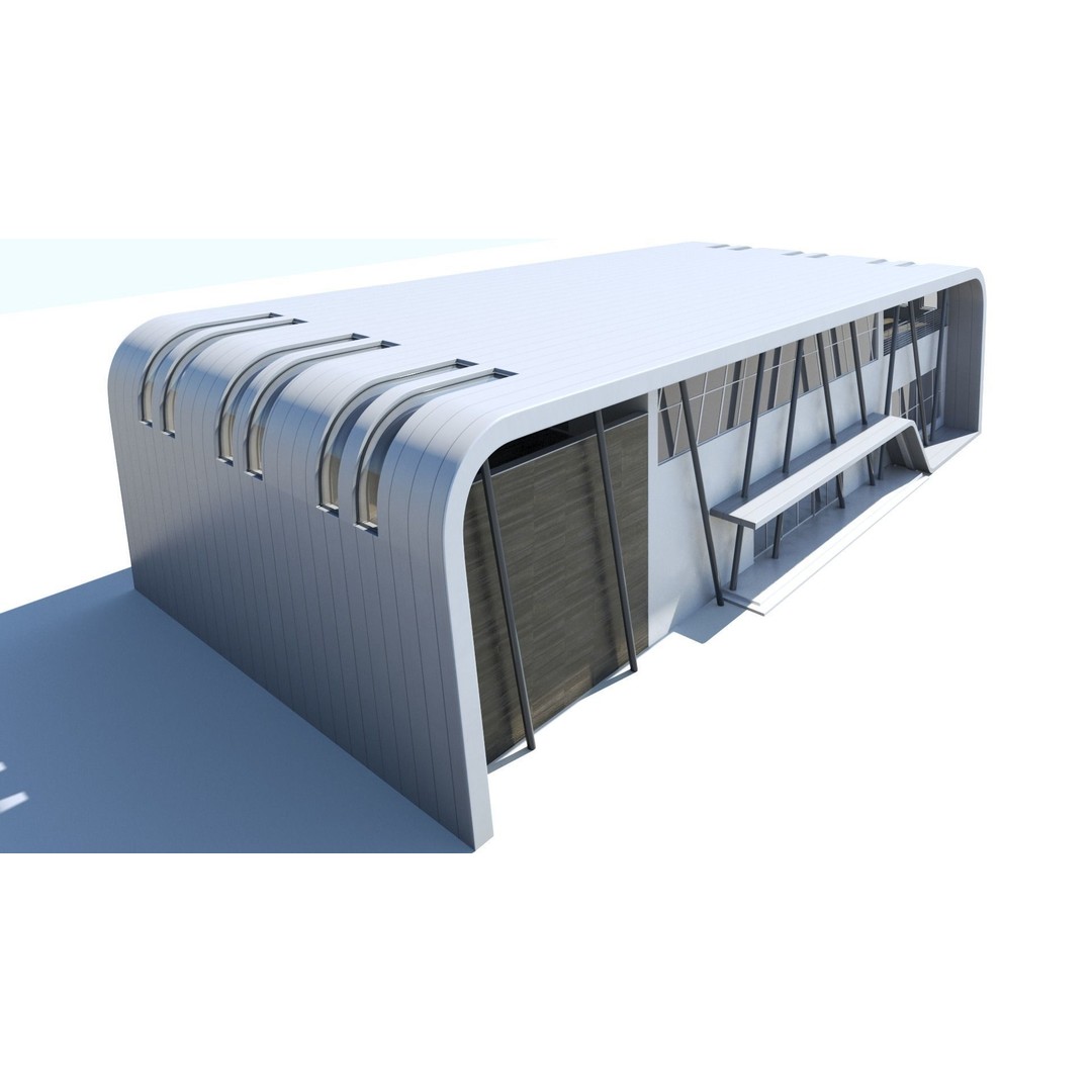 Modern Building 3D Model – PBR Textures, FBX, Blender, Game Ready - View 9