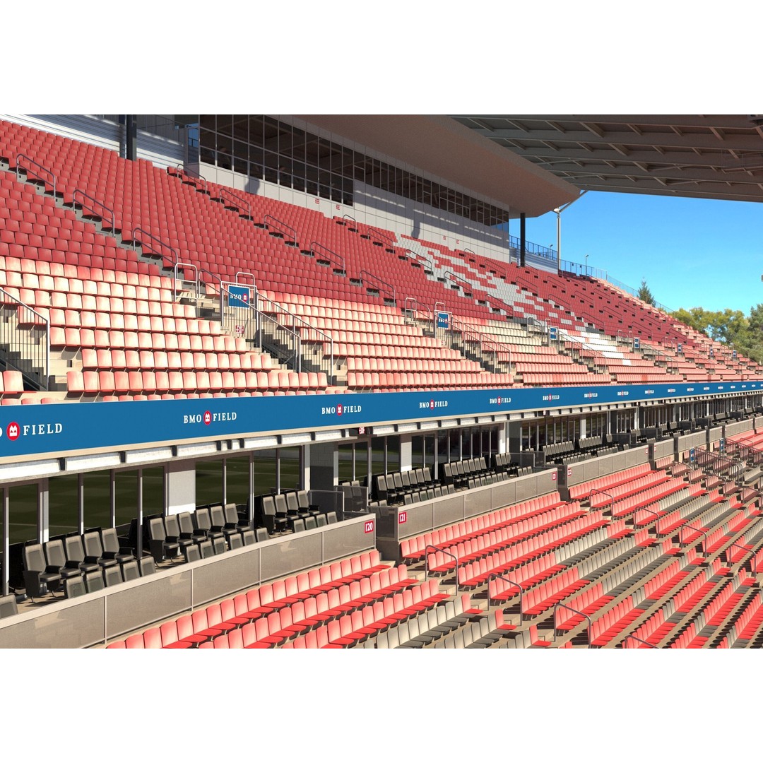 BMO Field 3D Model – Realistic Stadium Asset, FBX, OBJ - View 11