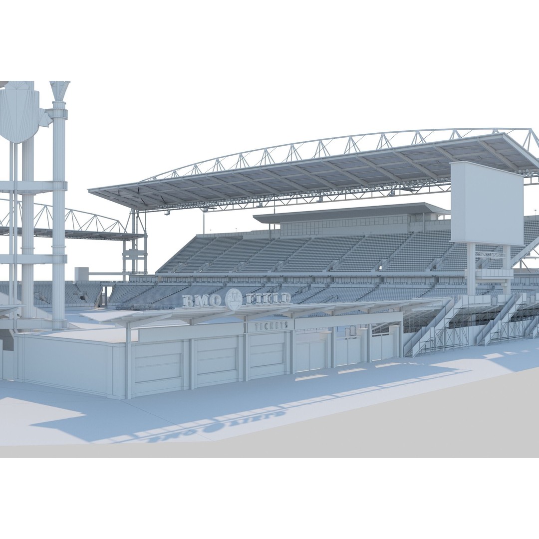 BMO Field 3D Model – Realistic Stadium Asset, FBX, OBJ - View 20
