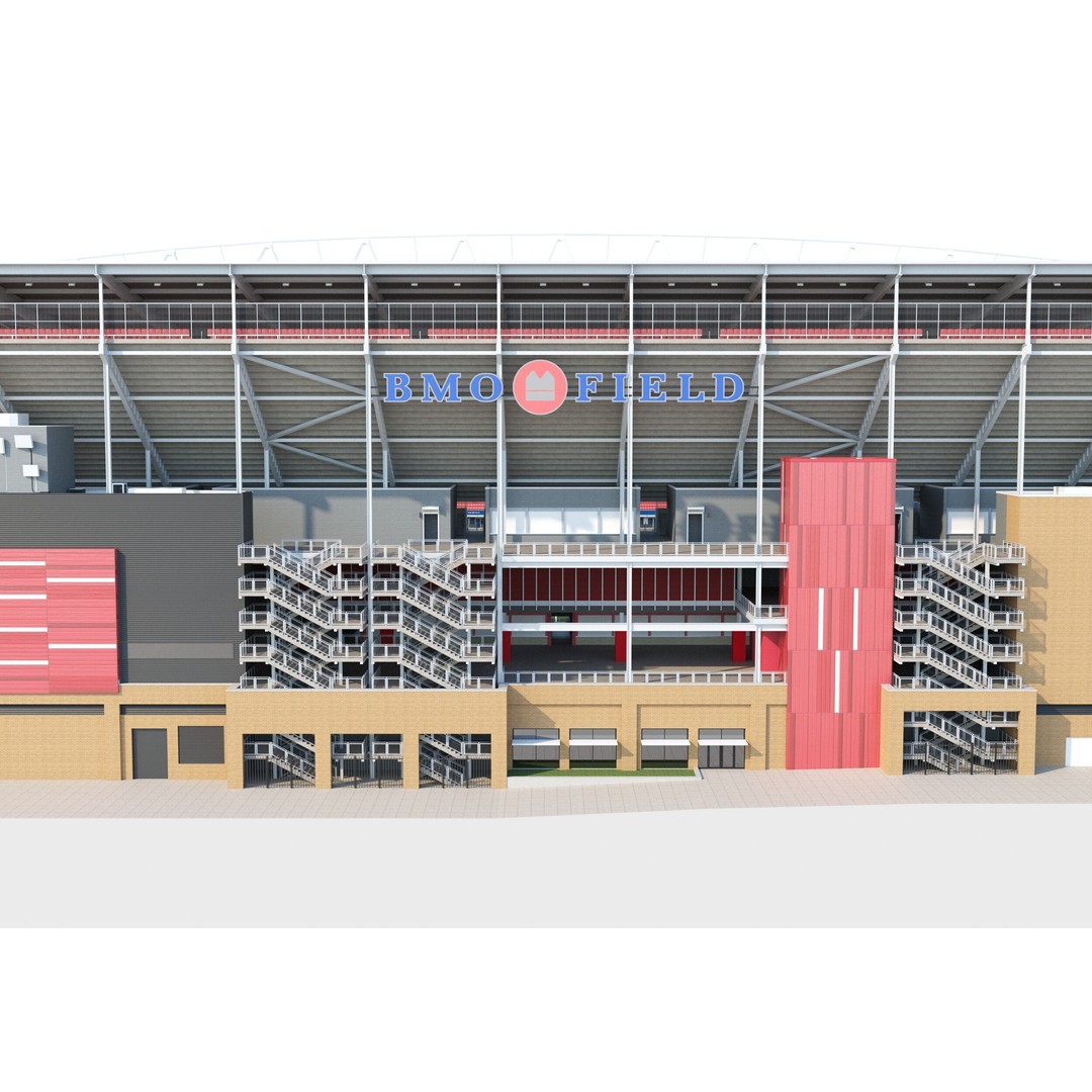 BMO Field 3D Model – Realistic Stadium Asset, FBX, OBJ - View 4