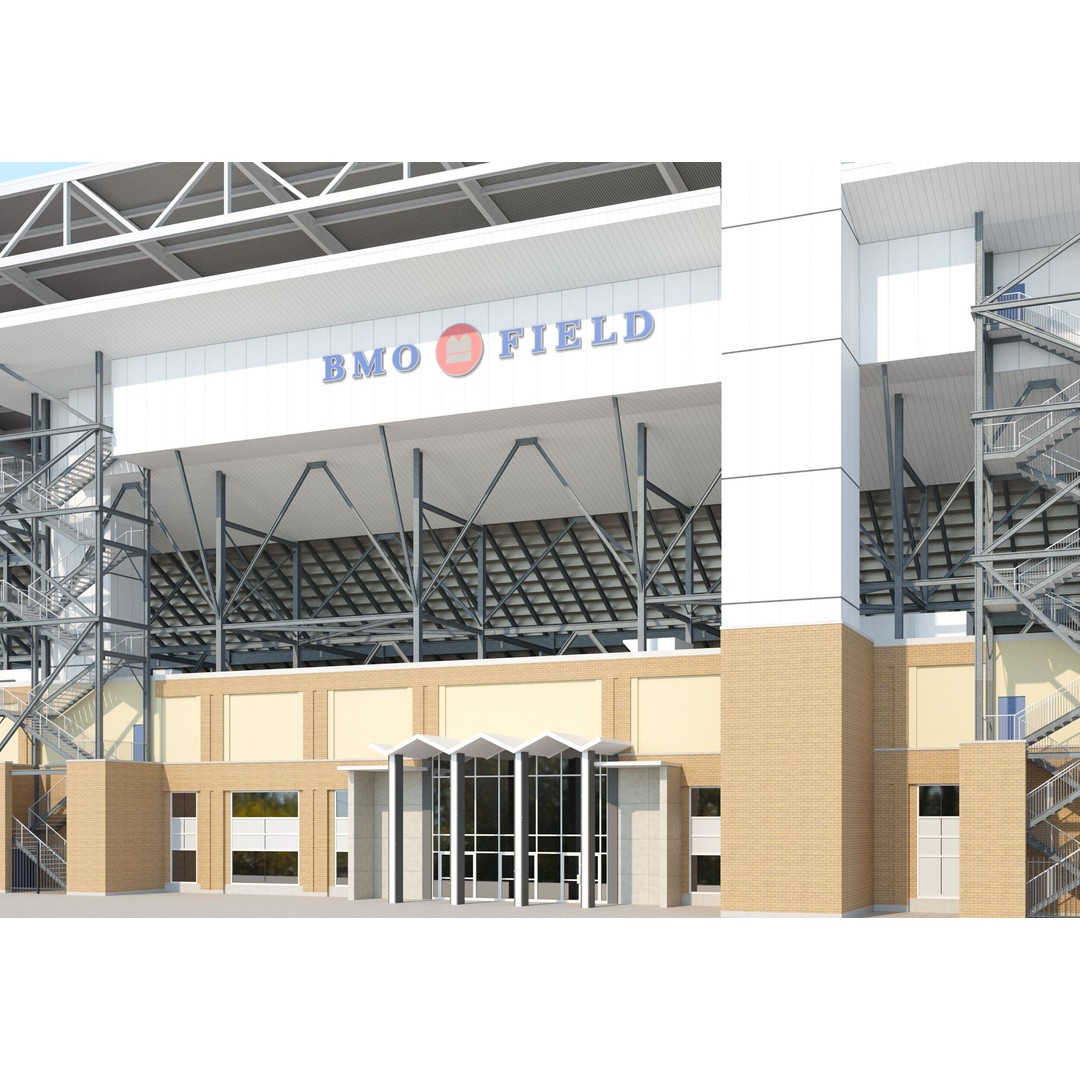 BMO Field 3D Model – Realistic Stadium Asset, FBX, OBJ - View 6