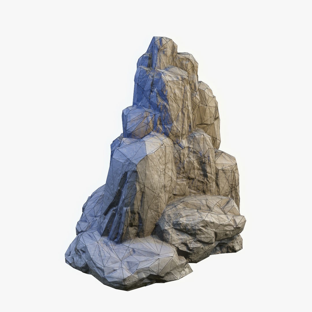 Mossy Boulders 3D Model – Low Poly Game Asset, FBX, PBR Textures - View 10