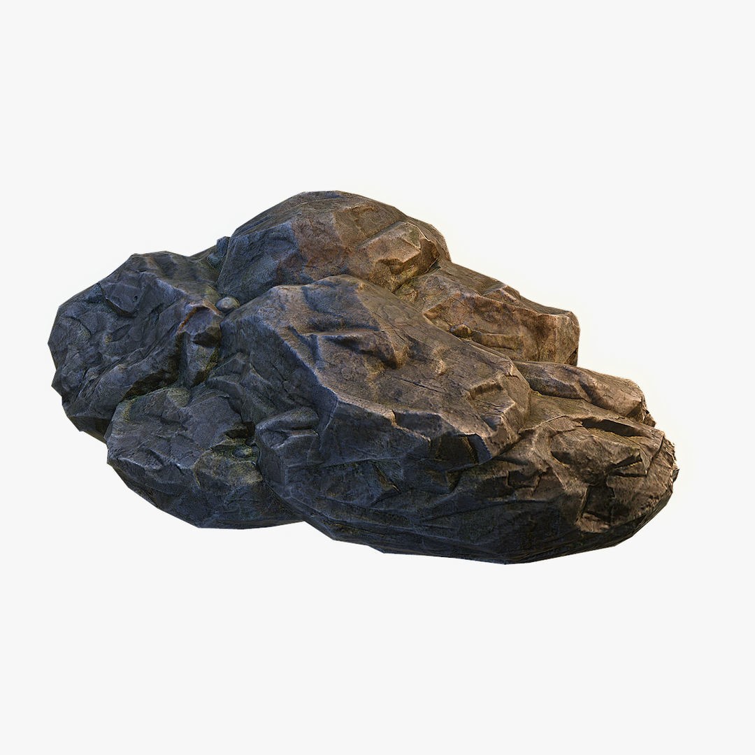 Mossy Boulders 3D Model – Low Poly Game Asset, FBX, PBR Textures - View 11