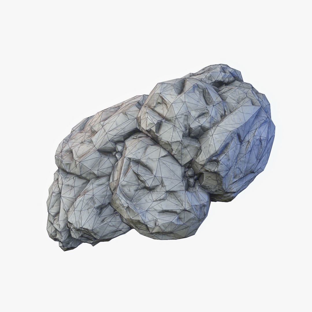 Mossy Boulders 3D Model – Low Poly Game Asset, FBX, PBR Textures - View 12