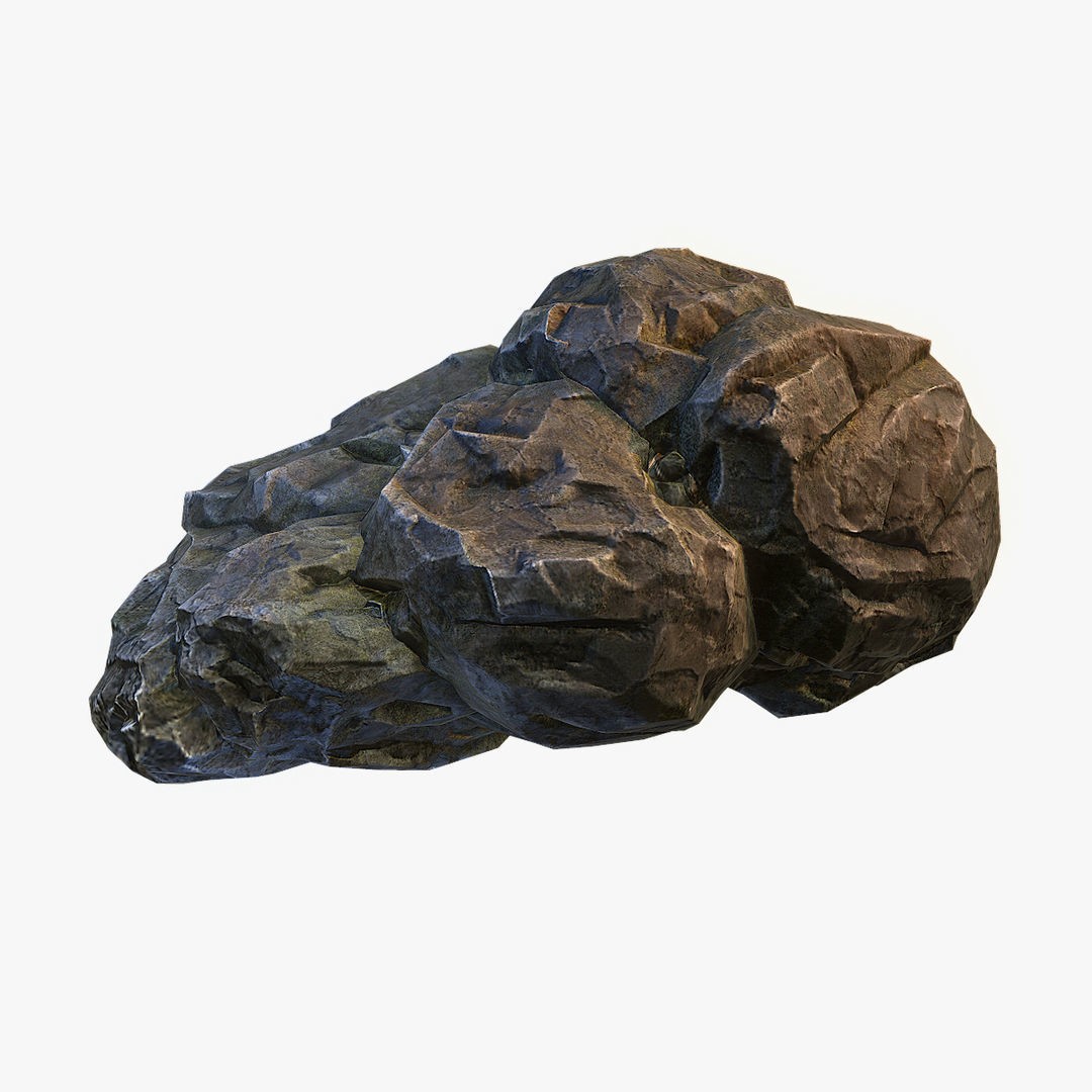 Mossy Boulders 3D Model – Low Poly Game Asset, FBX, PBR Textures - View 13