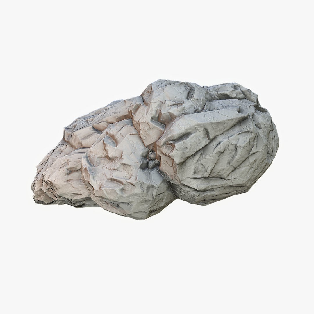 Mossy Boulders 3D Model – Low Poly Game Asset, FBX, PBR Textures - View 14