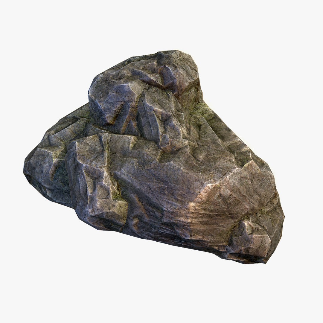 Mossy Boulders 3D Model – Low Poly Game Asset, FBX, PBR Textures - View 19