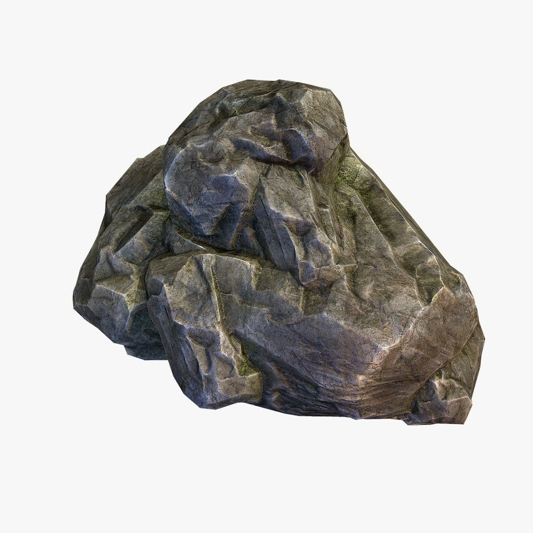 Mossy Boulders 3D Model – Low Poly Game Asset, FBX, PBR Textures - View 22