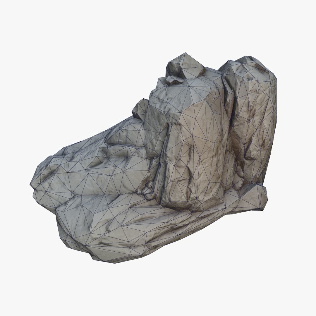 Mossy Boulders 3D Model – Low Poly Game Asset, FBX, PBR Textures - View 24