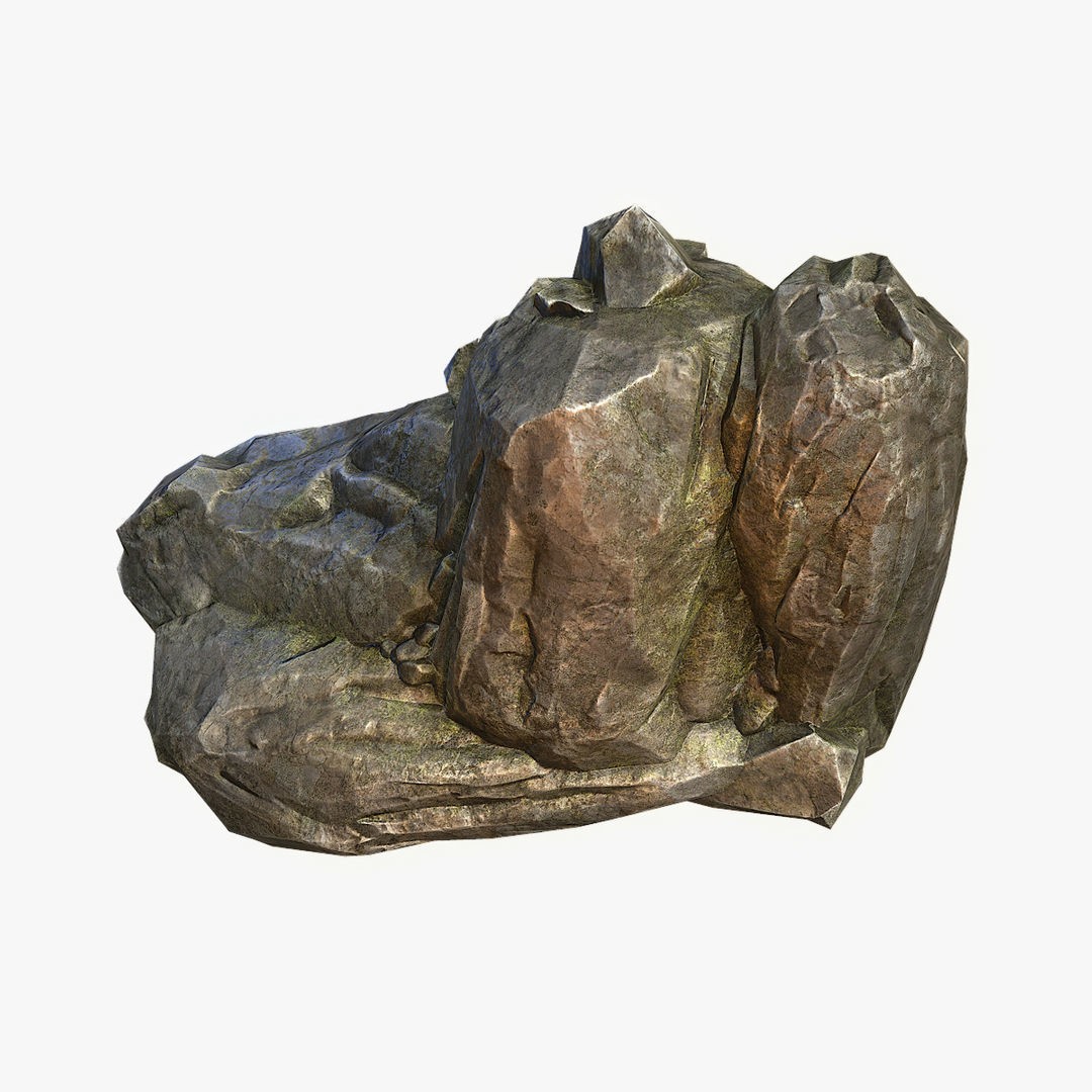 Mossy Boulders 3D Model – Low Poly Game Asset, FBX, PBR Textures - View 25