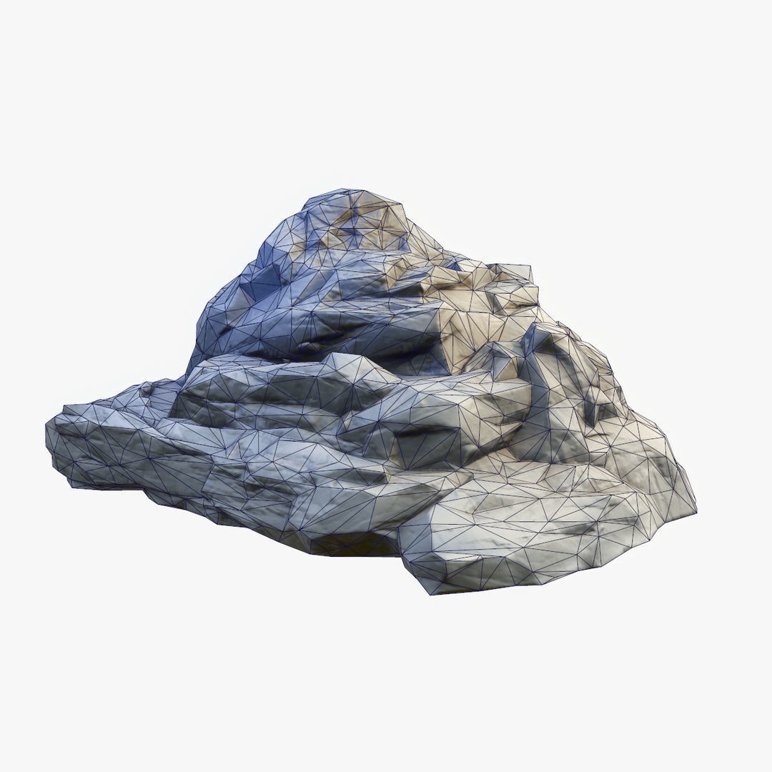 Mossy Boulders 3D Model – Low Poly Game Asset, FBX, PBR Textures - View 28