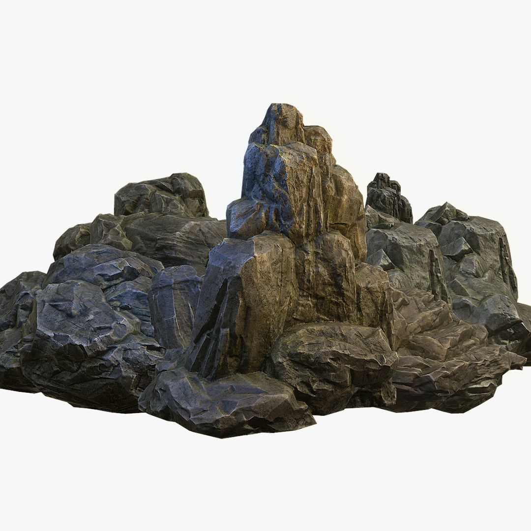 Mossy Boulders 3D Model – Low Poly Game Asset, FBX, PBR Textures - View 3