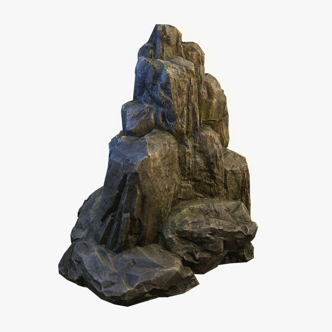 Mossy Boulders 3D Model – Low Poly Game Asset, FBX, PBR Textures - View 5
