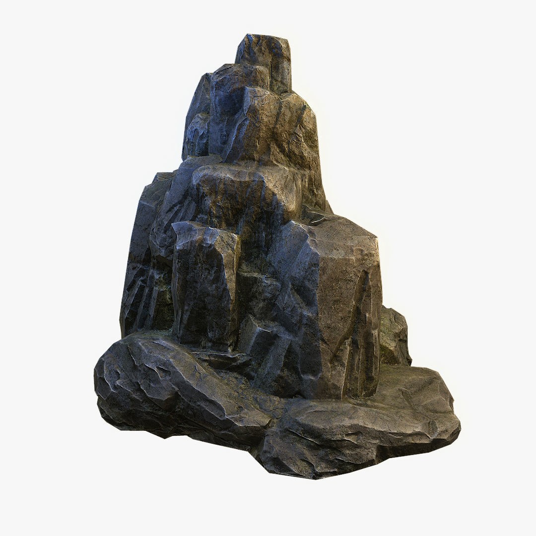 Mossy Boulders 3D Model – Low Poly Game Asset, FBX, PBR Textures - View 6