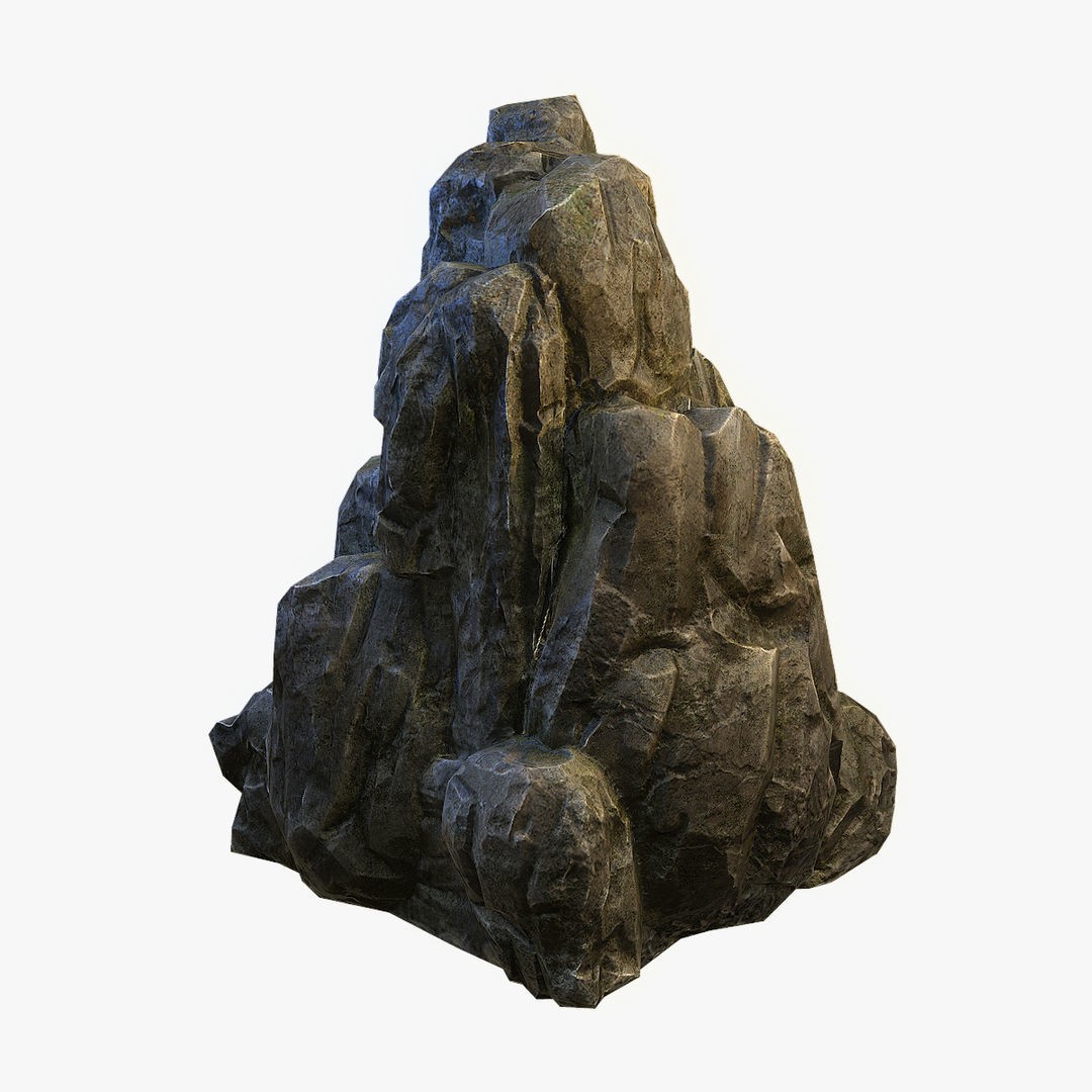 Mossy Boulders 3D Model – Low Poly Game Asset, FBX, PBR Textures - View 7