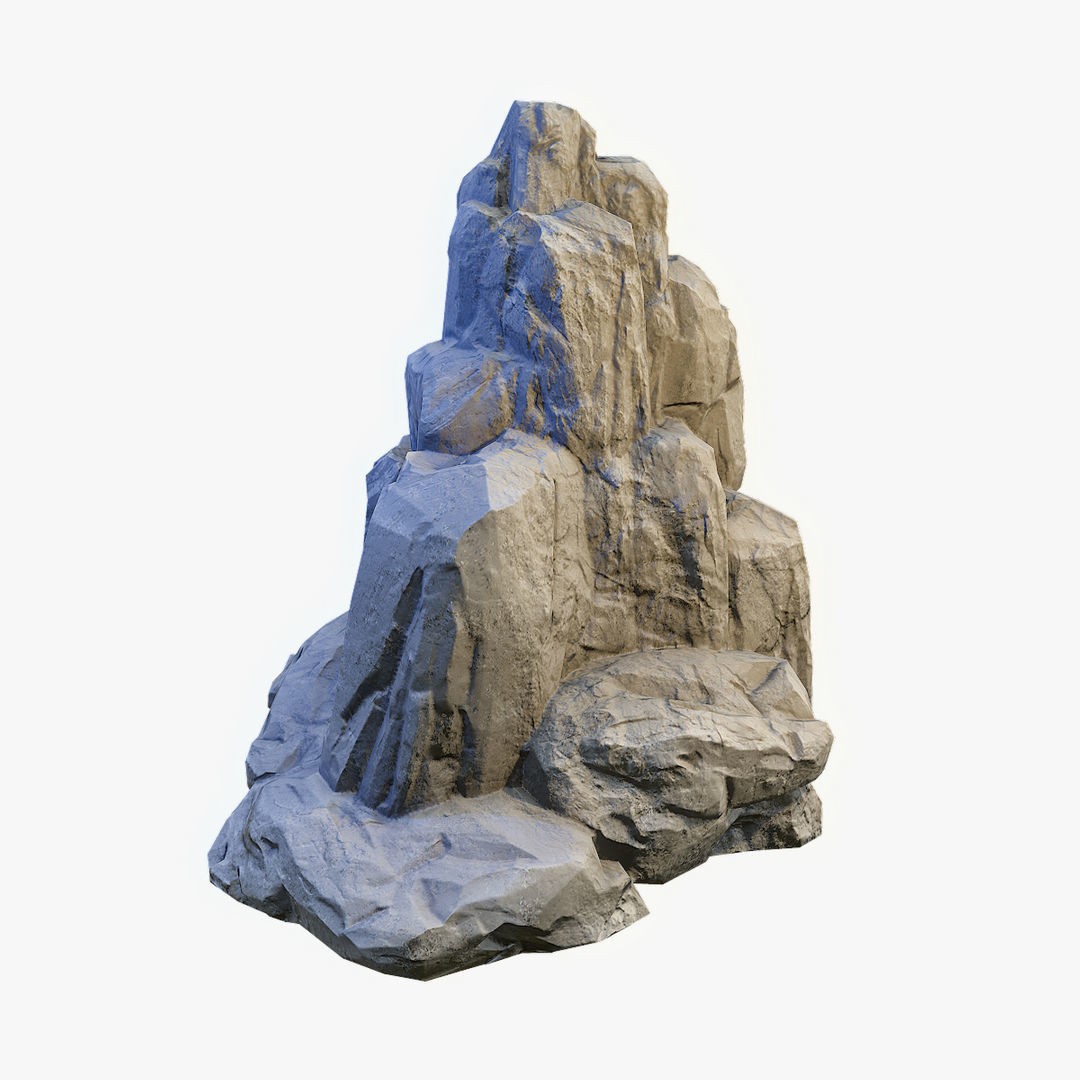 Mossy Boulders 3D Model – Low Poly Game Asset, FBX, PBR Textures - View 8