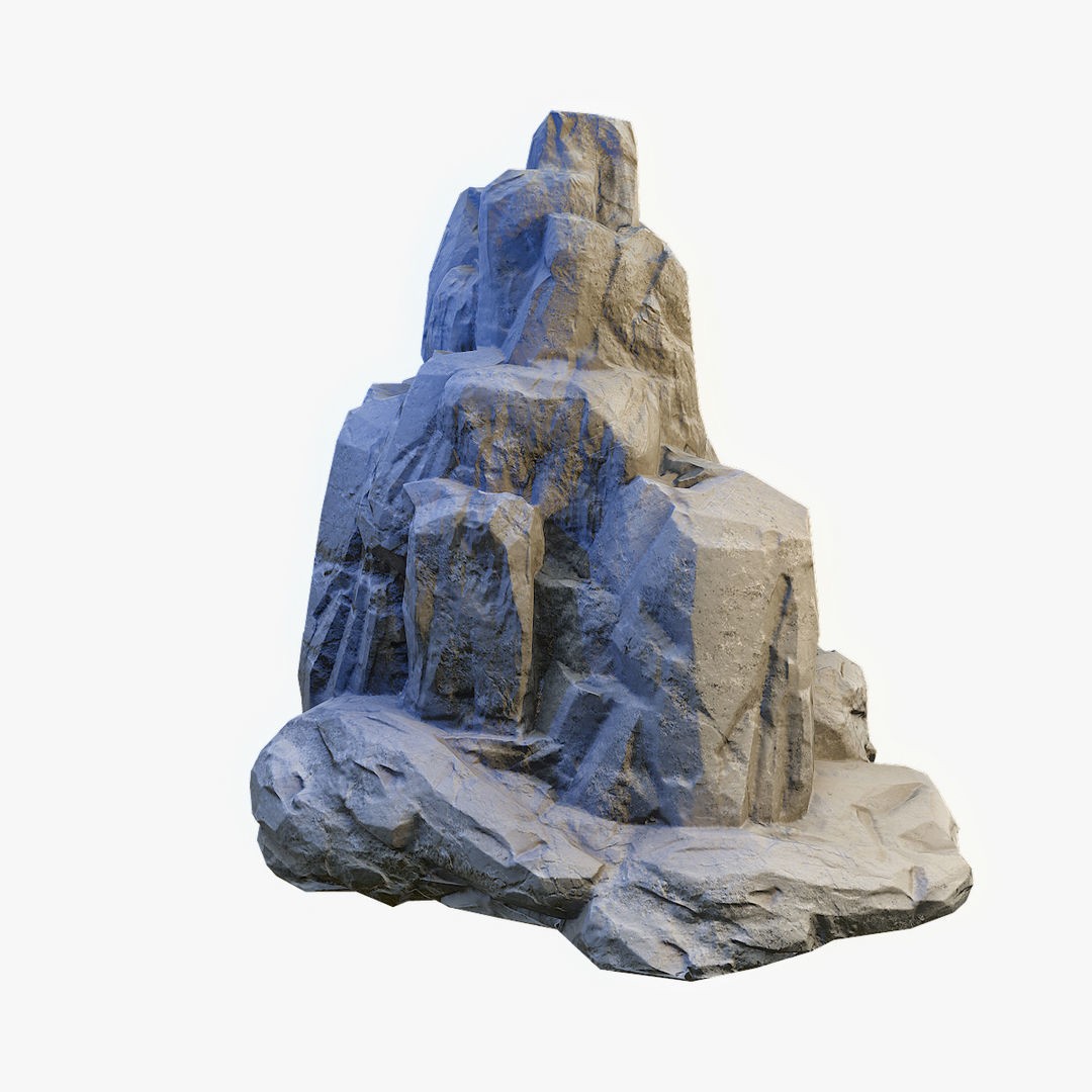 Mossy Boulders 3D Model – Low Poly Game Asset, FBX, PBR Textures - View 9