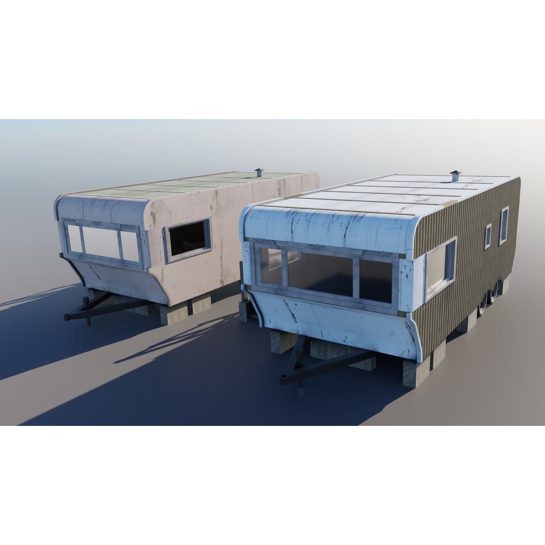 Trailer House 3D Model – Low Poly Game Asset, FBX & Blender - View 11