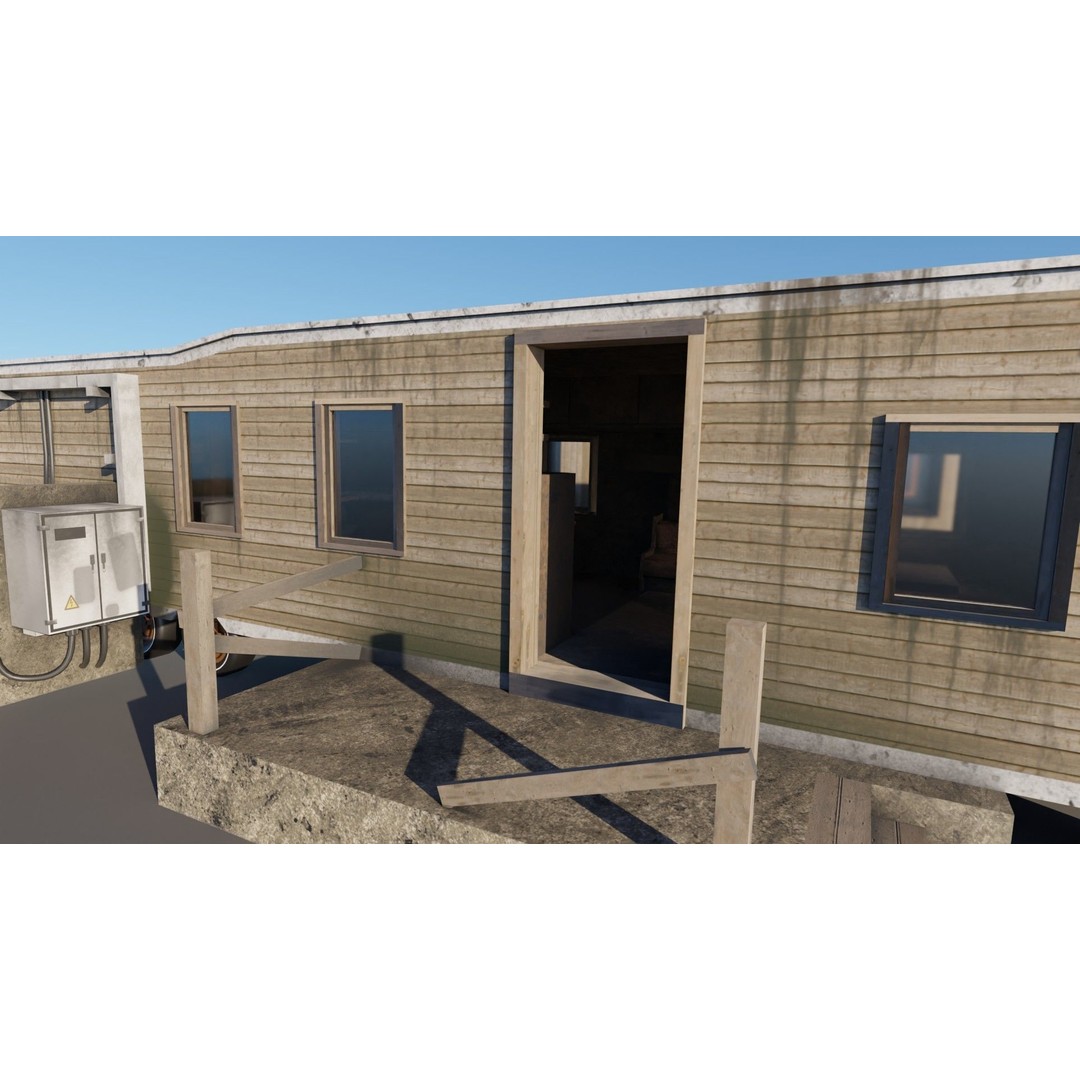 Trailer House 3D Model – Low Poly Game Asset, FBX & Blender - View 13