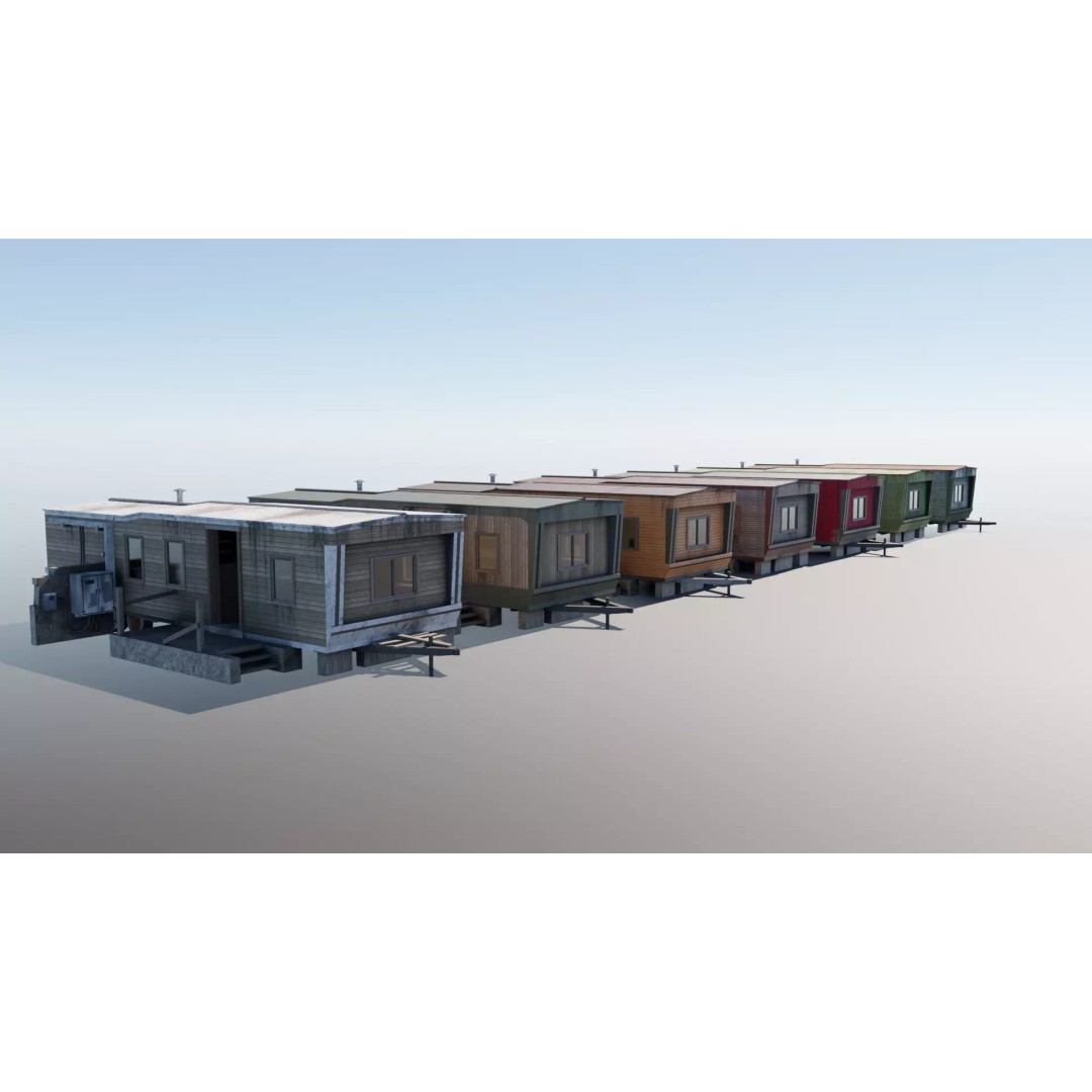 Trailer House 3D Model – Low Poly Game Asset, FBX & Blender - View 2