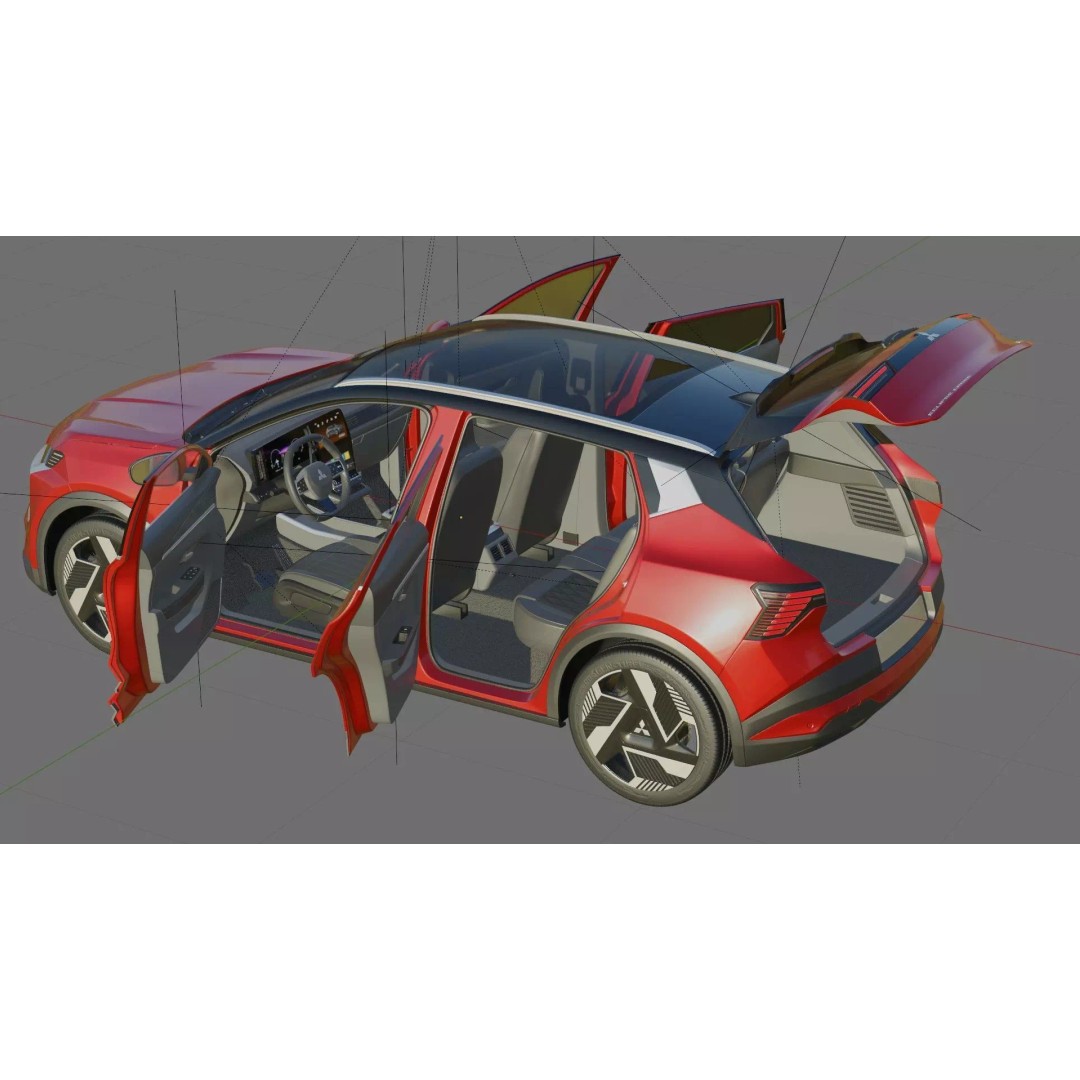 Mitsubishi Eclipse Cross EV 2026 3D Model – High Poly Realistic SUV, FBX, OBJ - View 28