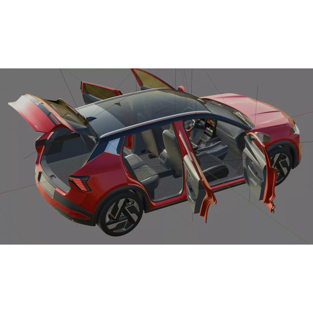 Mitsubishi Eclipse Cross EV 2026 3D Model – High Poly Realistic SUV, FBX, OBJ - View 29