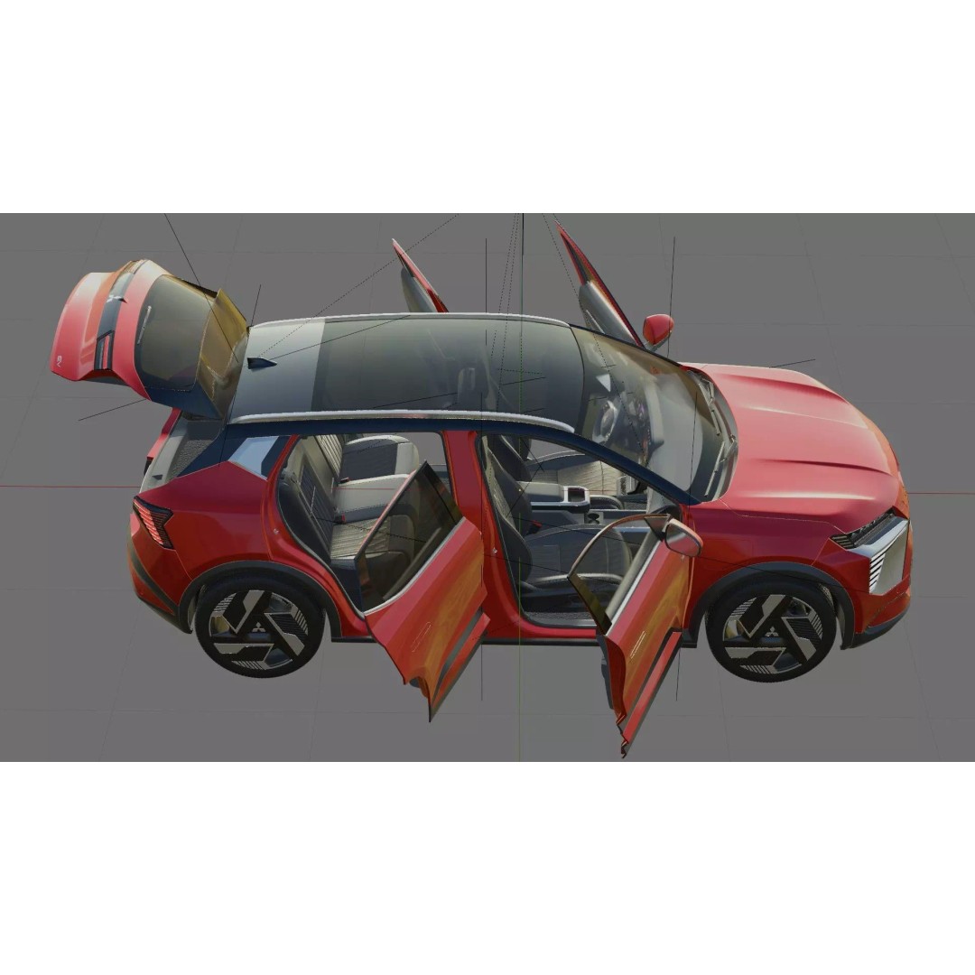 Mitsubishi Eclipse Cross EV 2026 3D Model – High Poly Realistic SUV, FBX, OBJ - View 32