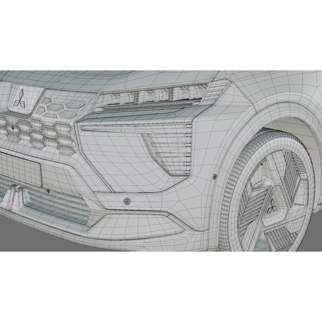 Mitsubishi Eclipse Cross EV 2026 3D Model – High Poly Realistic SUV, FBX, OBJ - View 35