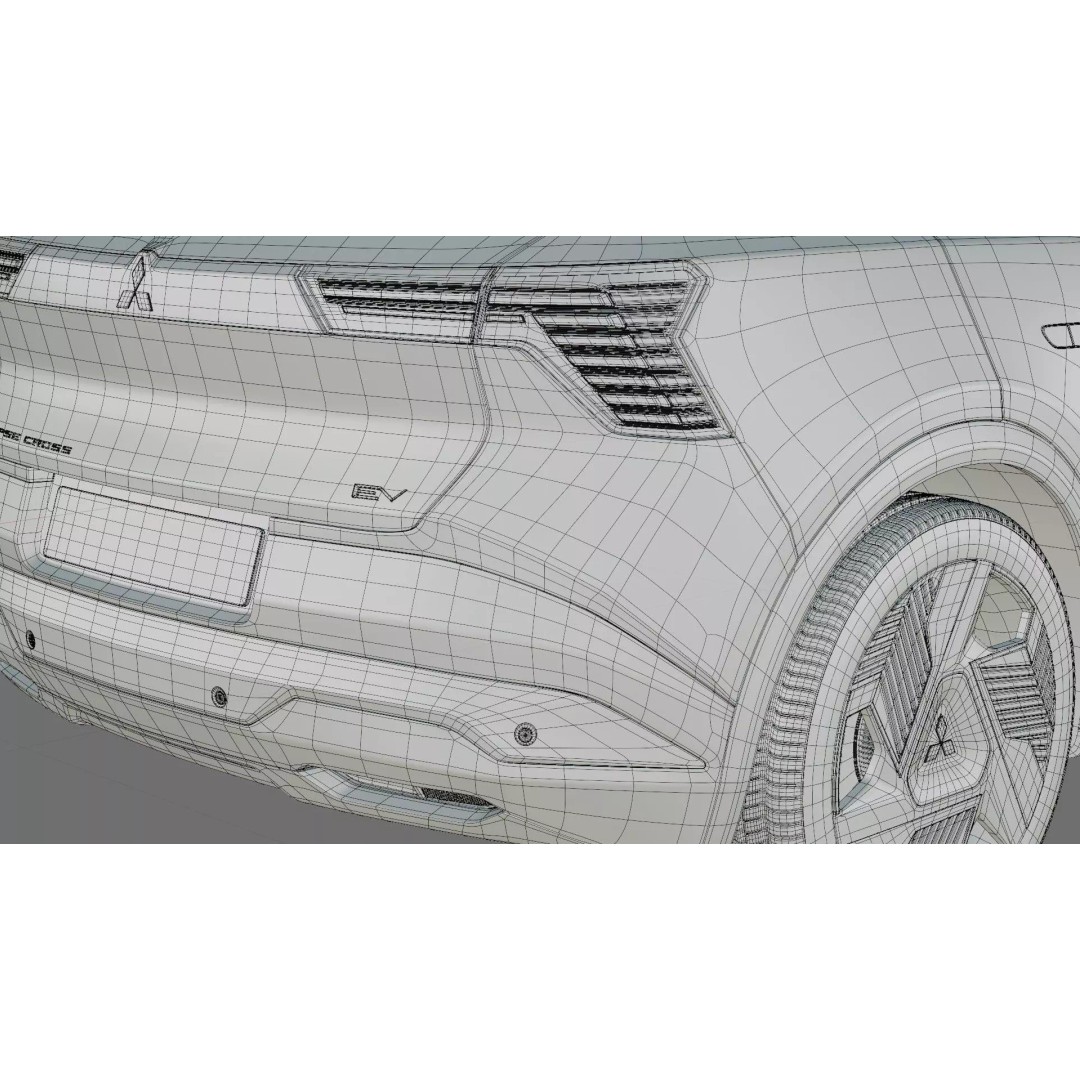 Mitsubishi Eclipse Cross EV 2026 3D Model – High Poly Realistic SUV, FBX, OBJ - View 36