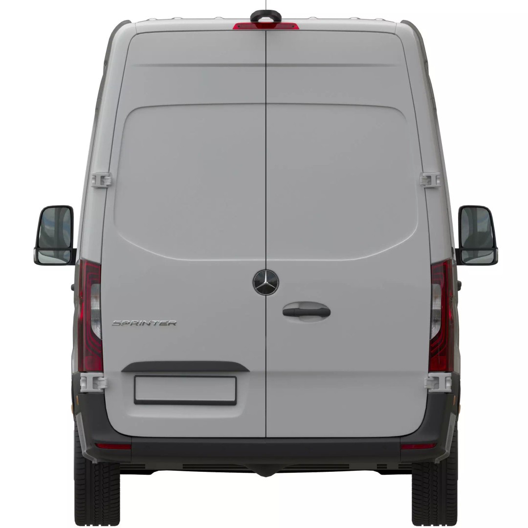 Mercedes Sprinter 3D Model – Detailed Extra Long High Roof Van, FBX - View 11