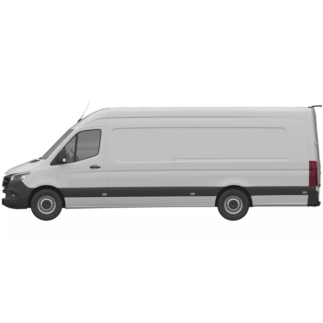 Mercedes Sprinter 3D Model – Detailed Extra Long High Roof Van, FBX - View 13