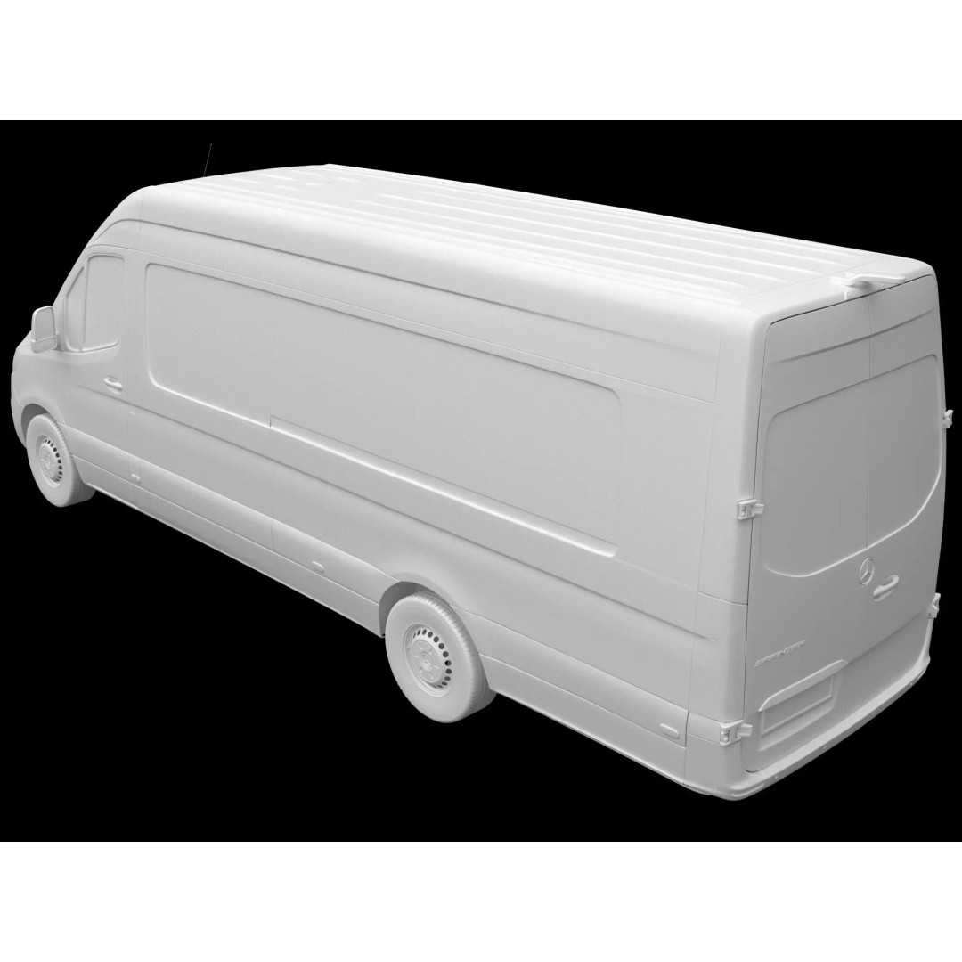 Mercedes Sprinter 3D Model – Detailed Extra Long High Roof Van, FBX - View 16