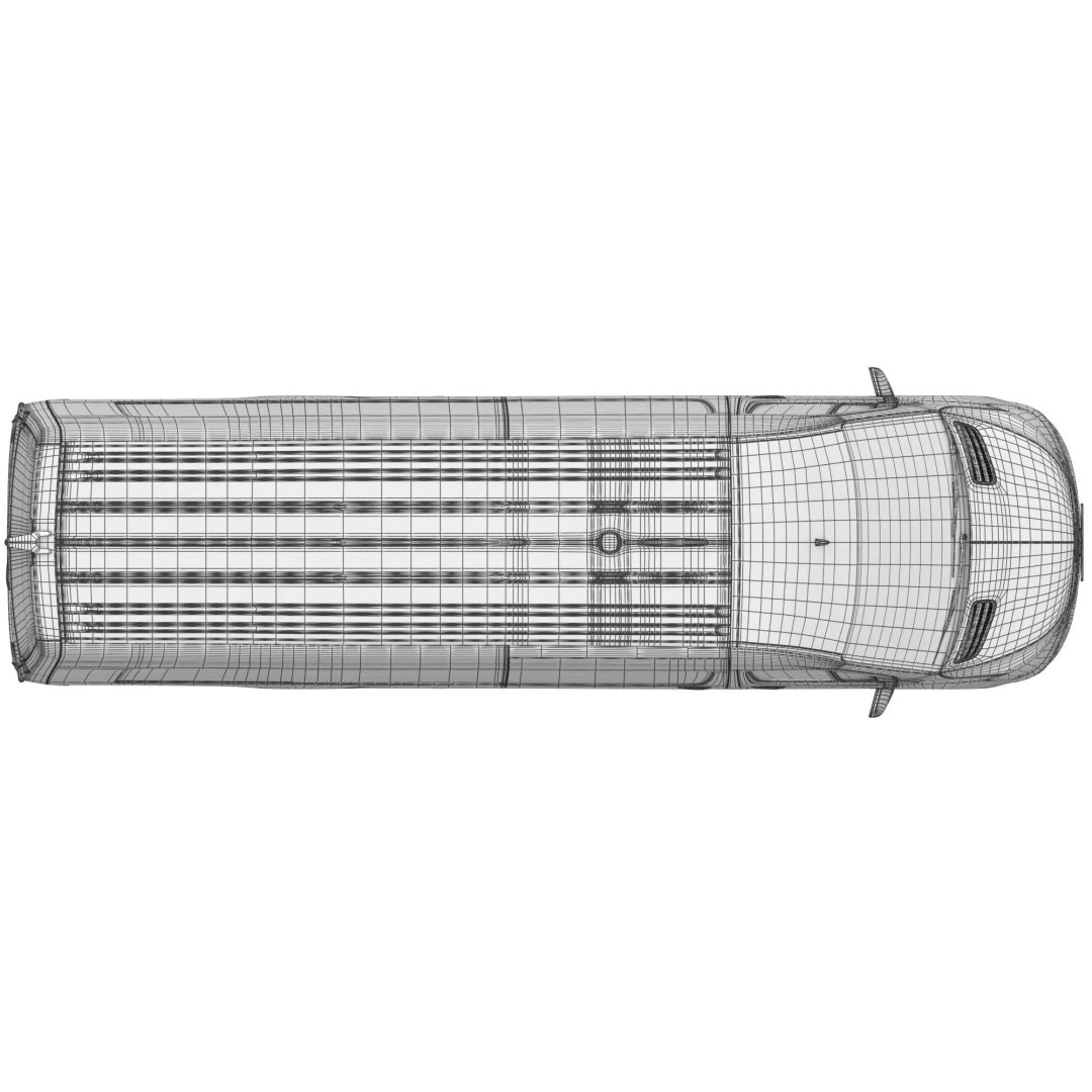 Mercedes Sprinter 3D Model – Detailed Extra Long High Roof Van, FBX - View 23