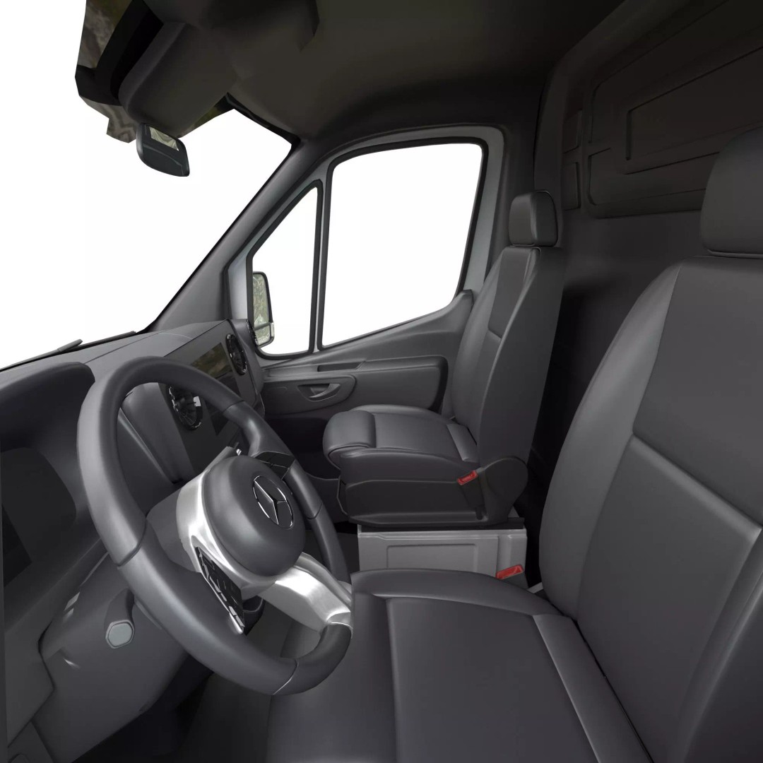 Mercedes Sprinter 3D Model – Detailed Extra Long High Roof Van, FBX - View 26