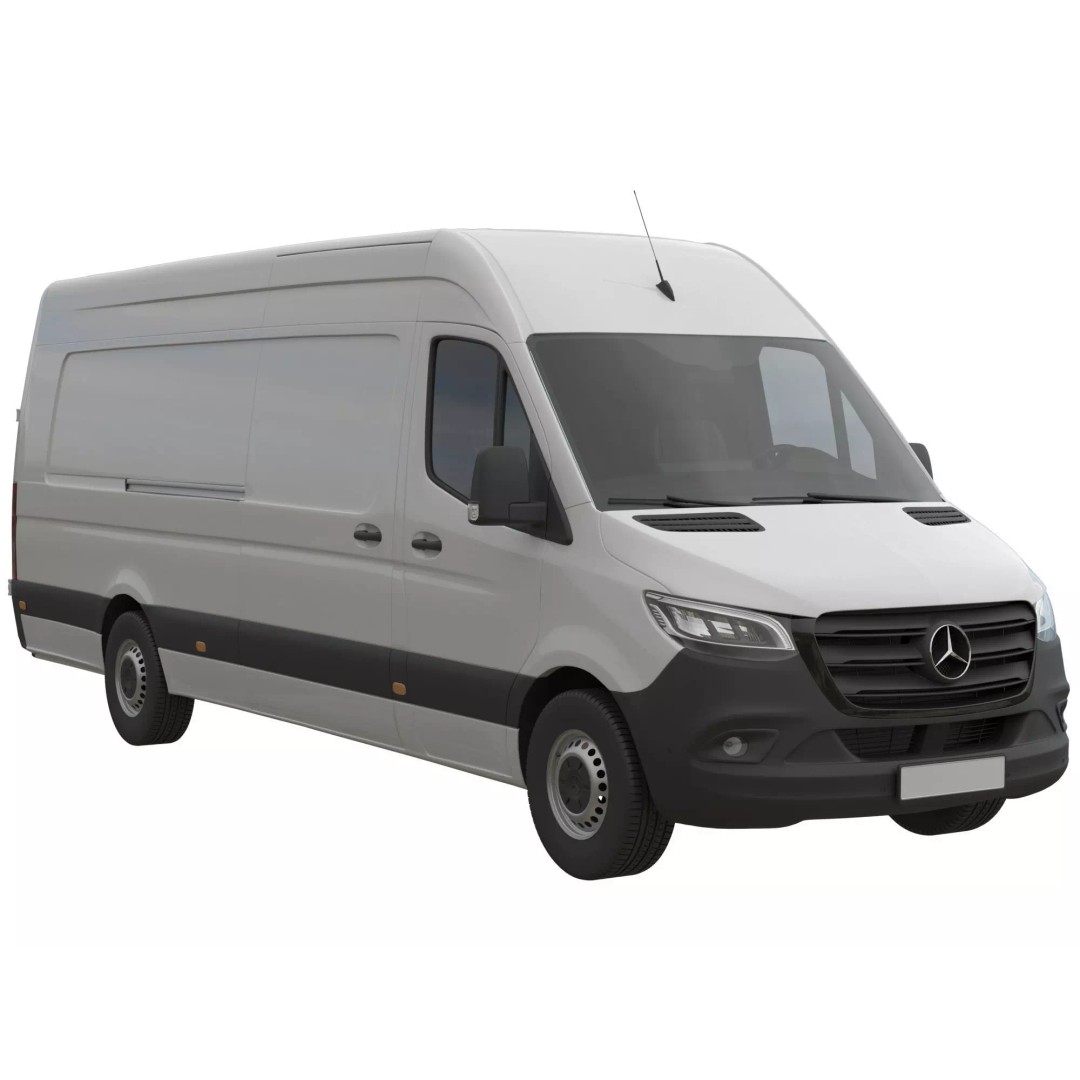 Mercedes Sprinter 3D Model – Detailed Extra Long High Roof Van, FBX - View 3