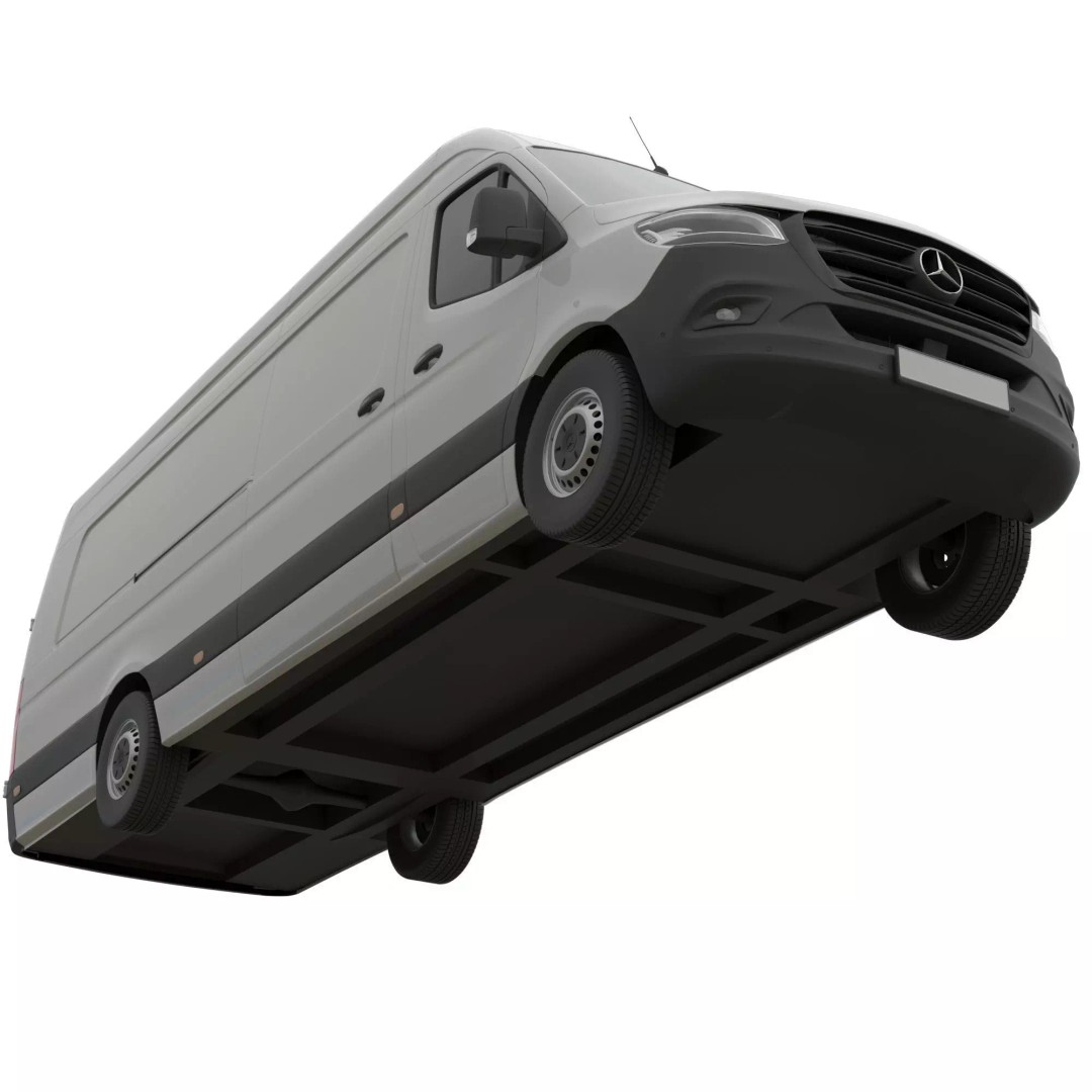 Mercedes Sprinter 3D Model – Detailed Extra Long High Roof Van, FBX - View 31