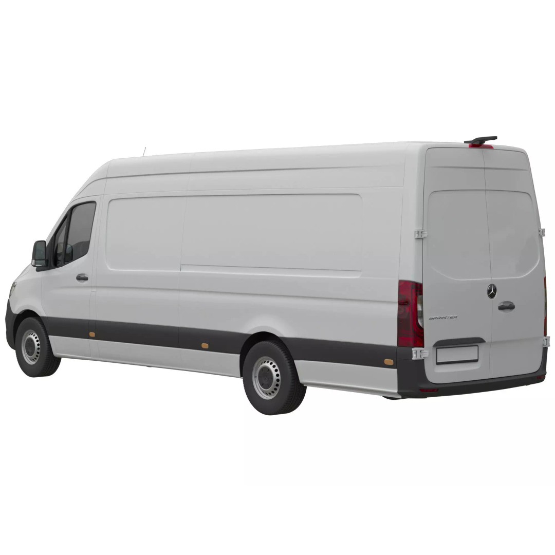 Mercedes Sprinter 3D Model – Detailed Extra Long High Roof Van, FBX - View 5