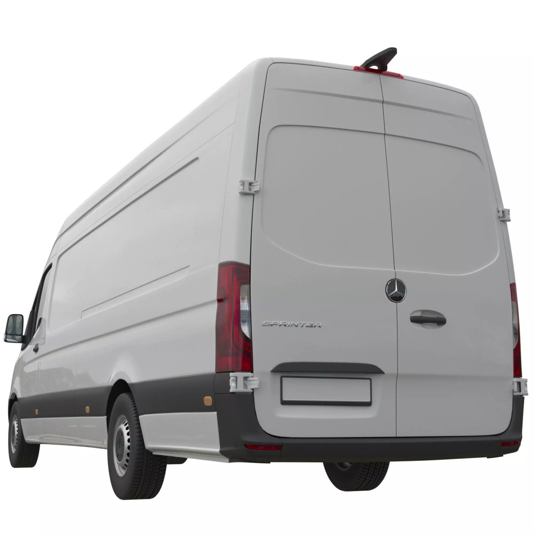 Mercedes Sprinter 3D Model – Detailed Extra Long High Roof Van, FBX - View 6