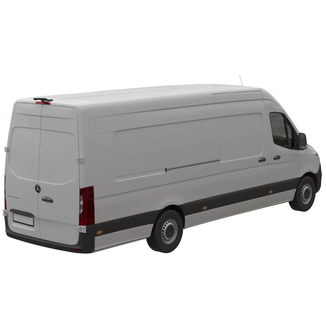 Mercedes Sprinter 3D Model – Detailed Extra Long High Roof Van, FBX - View 7