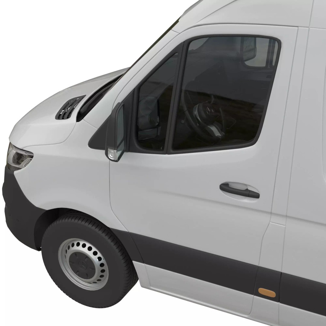 Mercedes Sprinter 3D Model – Detailed Extra Long High Roof Van, FBX - View 9